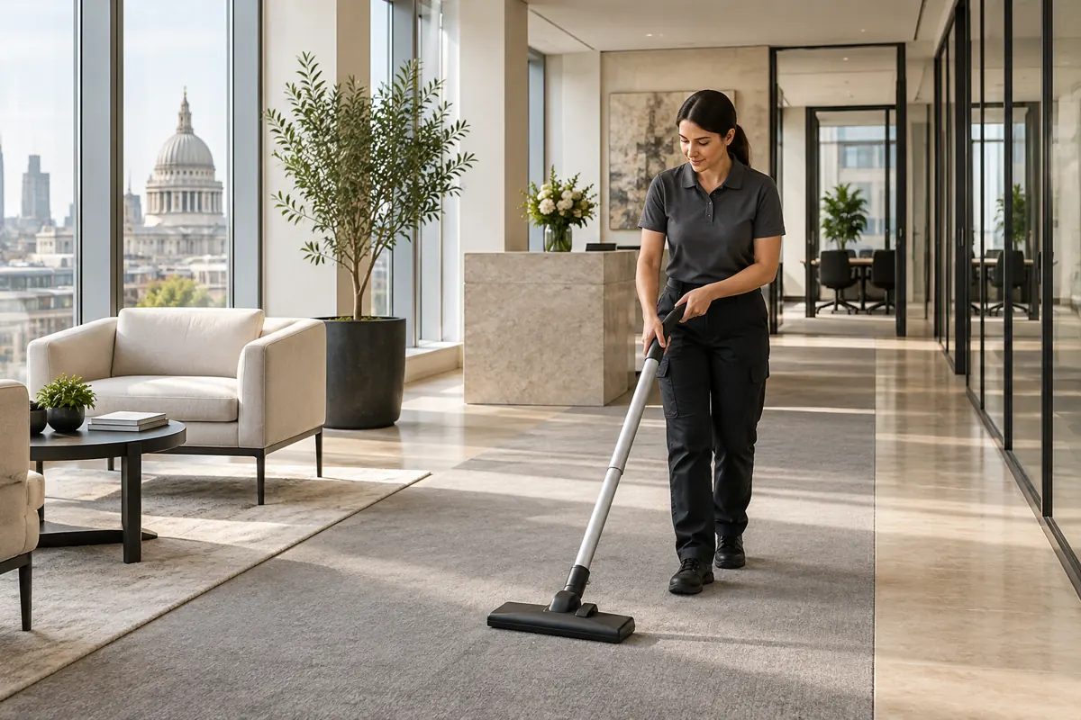 Clear office circulation route and low-pile floor finish