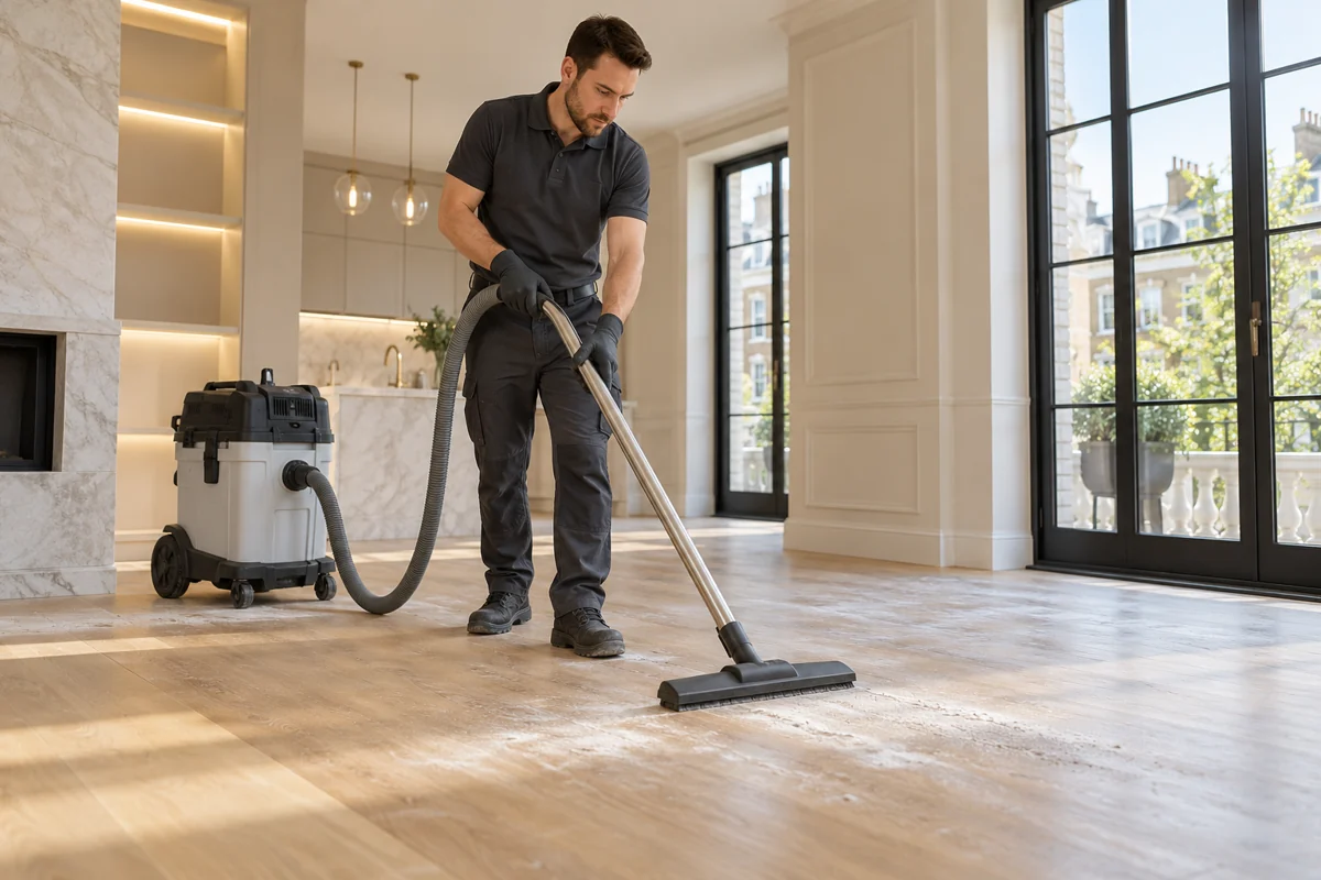 Suitable vacuuming of fine renovation dust