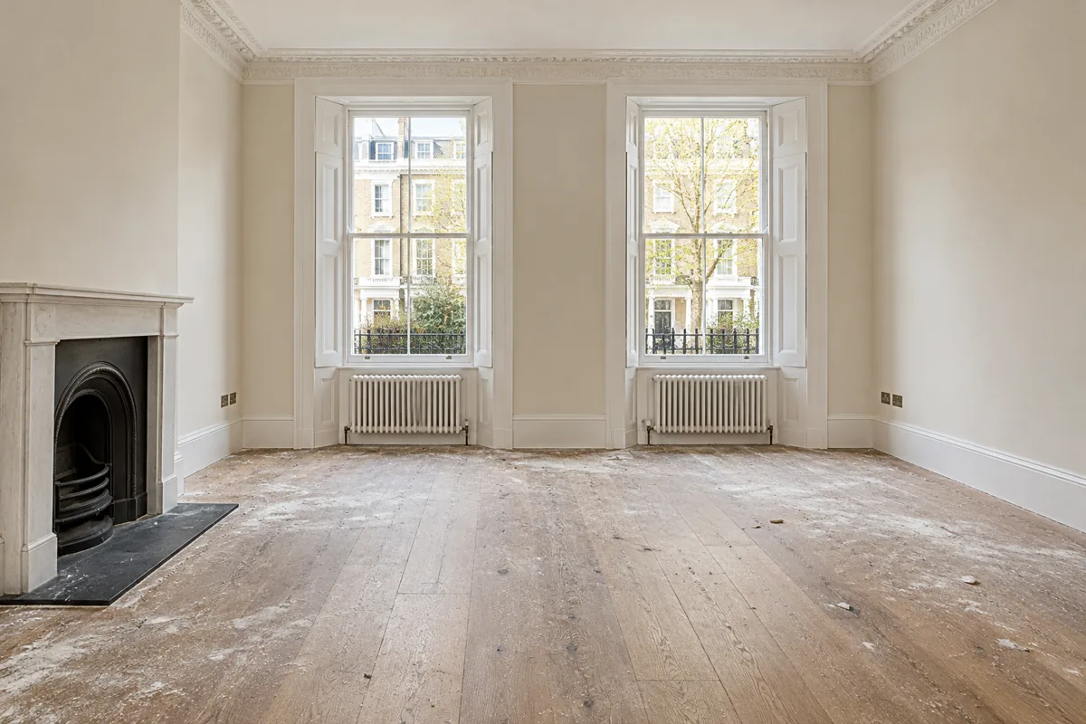 Generated illustration of the same room before cleaning