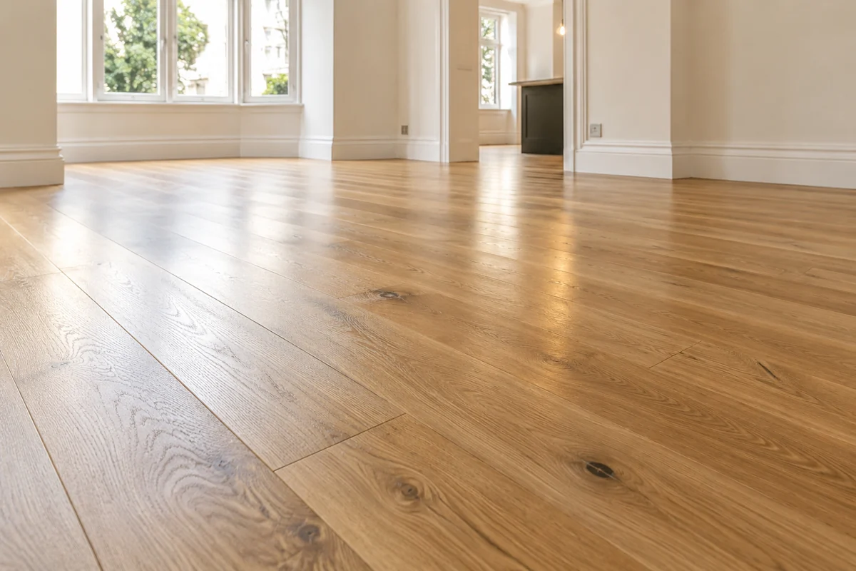 Clean oak flooring after refurbishment